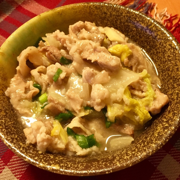 べったら漬けの残り汁で 豚肉と白菜のトロ旨煮